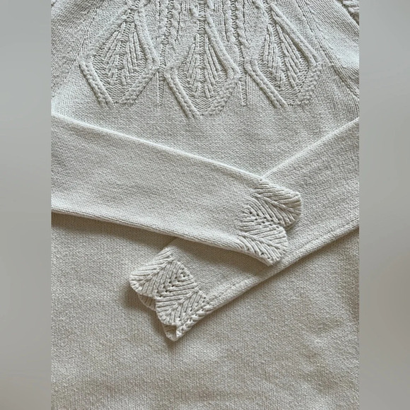 Sundance Mountainview Boho White Cable Knit Turtleneck Winter Sweater S - Picture 9 of 11
